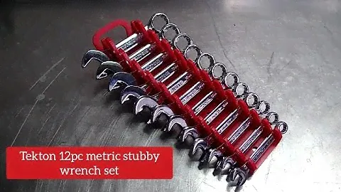 Tekton 12pc Metric Stubby Wrench Set with Holder